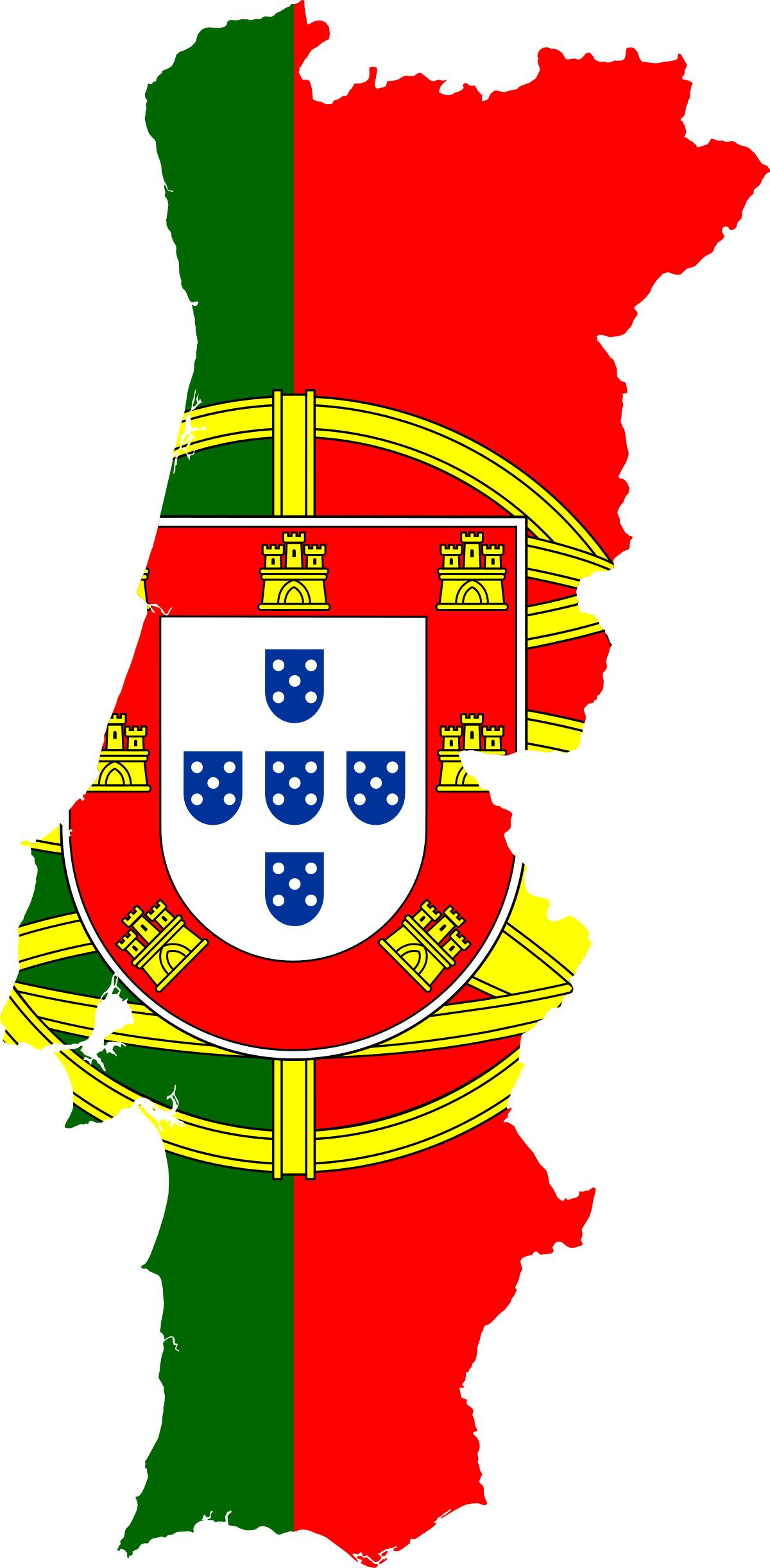 Page De Garde Portugais Carte du drapeau portugais - Carte du Portugal (Europe du Sud - Europe)