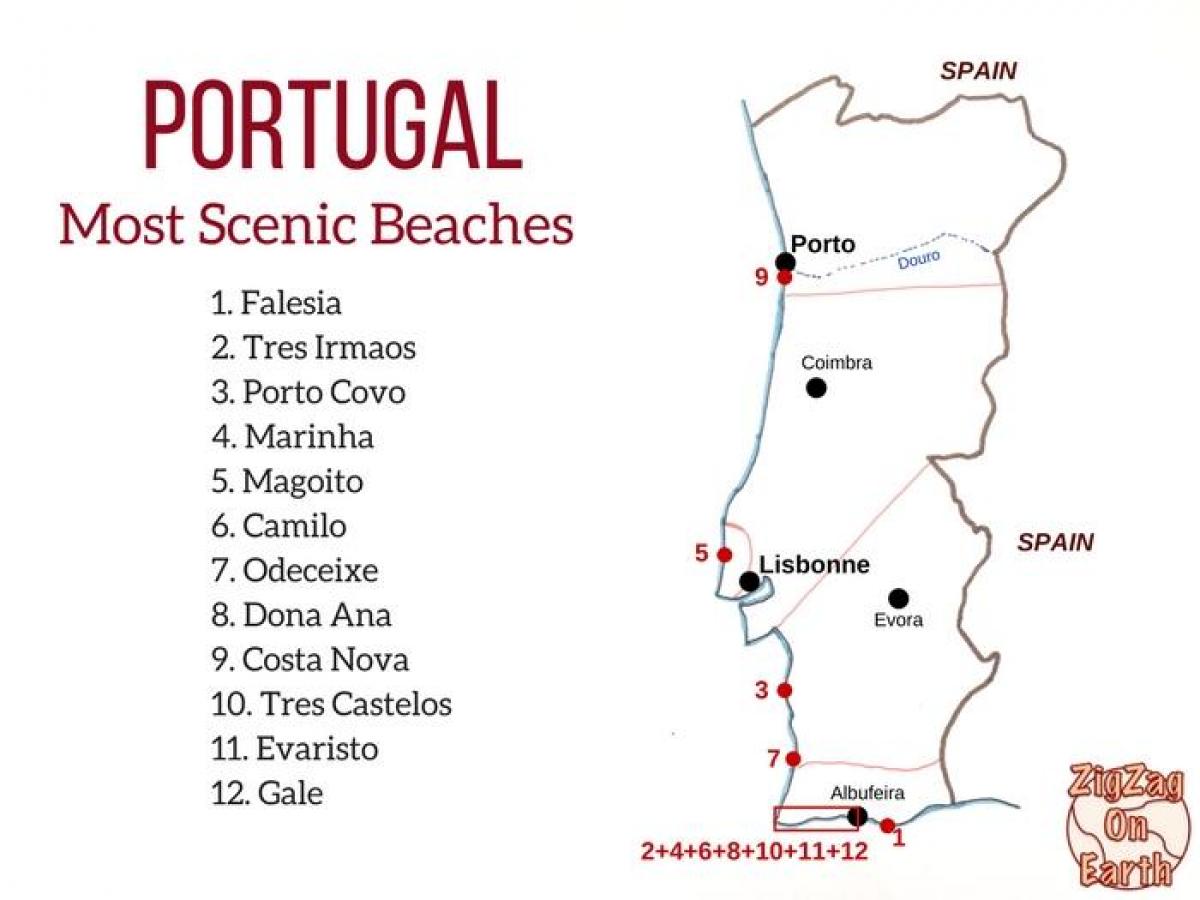 Portugal beach carte