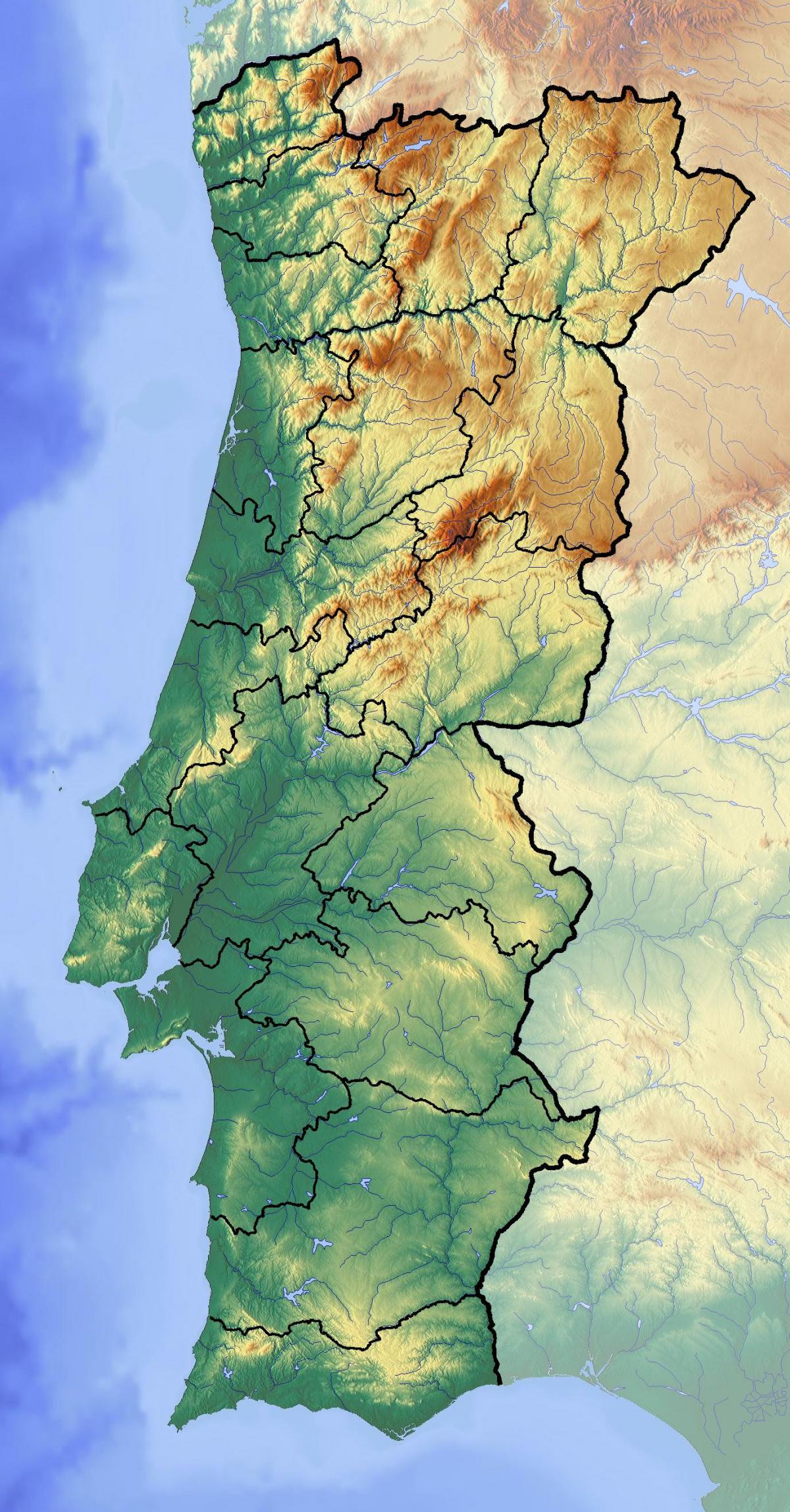 carte du Portugal élévation