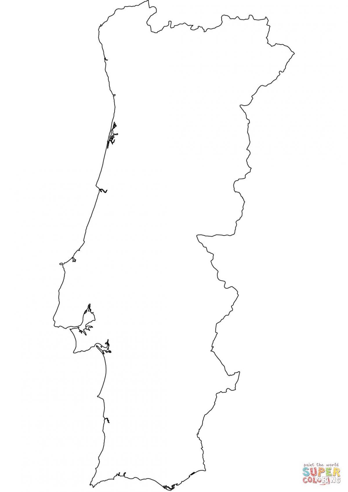 carte de contour du Portugal