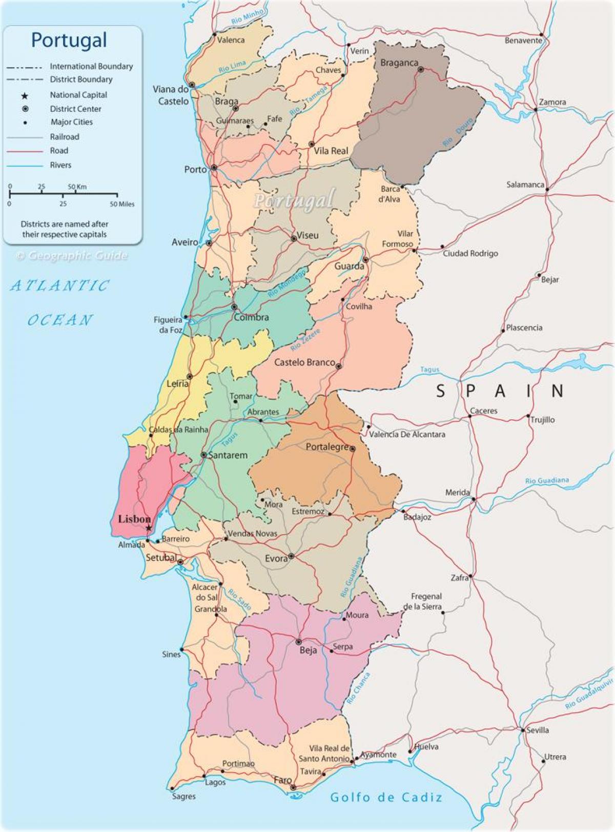 carte politique de Portugal