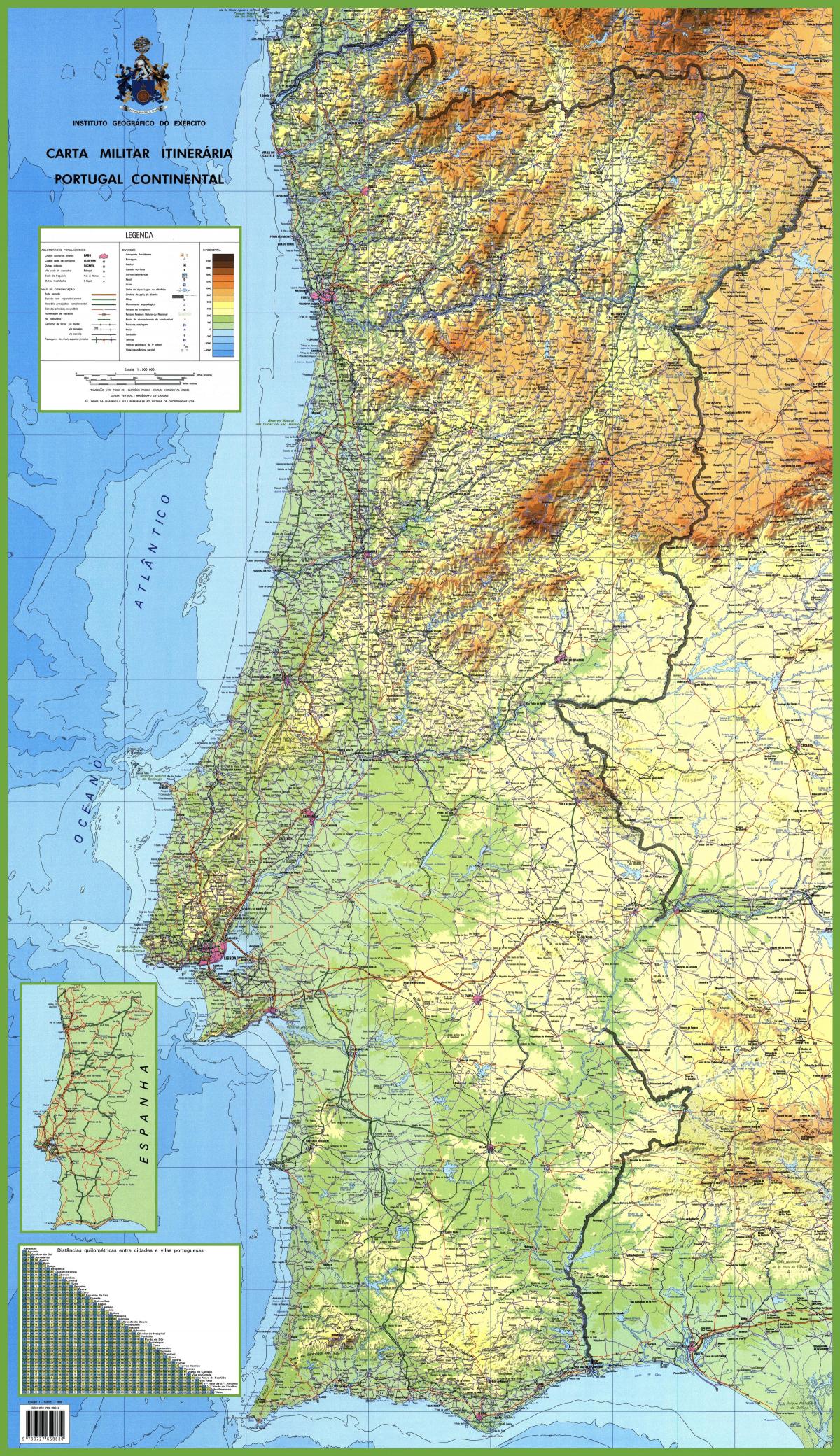 carte détaillée du Portugal
