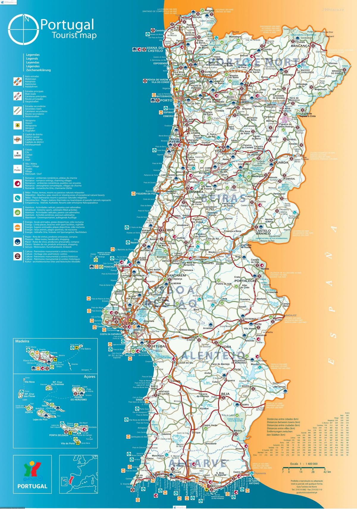 carte du Portugal stations