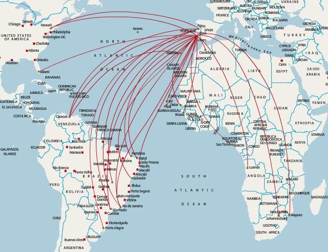 tap Portugal destinations carte