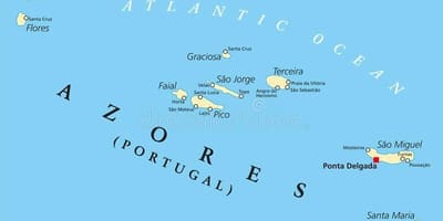 Carte des Açores, Portugal