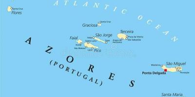 Carte des Açores, Portugal