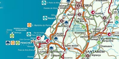 Carte du Portugal côte d'Argent