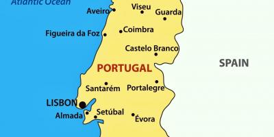 Porto sur une carte du Portugal