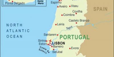 La carte des aéroports de Portugal