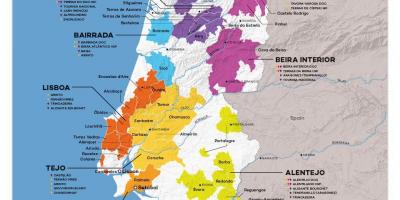 Carte des vins du Portugal