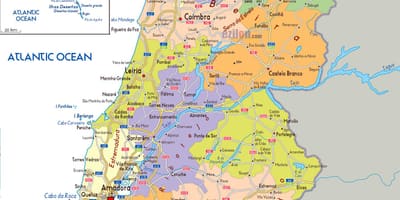 Carte du Portugal régions
