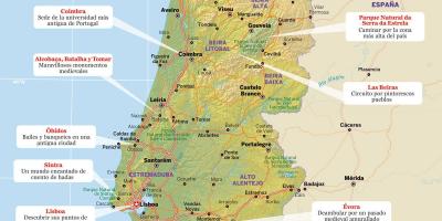 Carte du Portugal stations de vacances