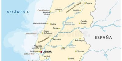 Portugal carte de fleuve