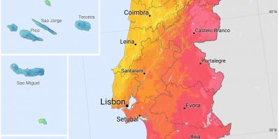 Carte du Portugal soleil